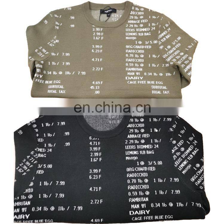 DiZNEW Wholesale Cotton Jacquard Knitted Pullover Sweater Men