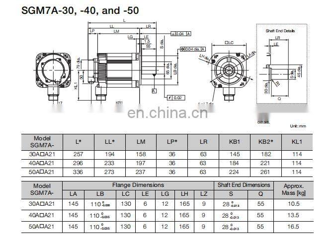 3 Phase AC 1.5kw Yaskawa Servo Motor Drive CNC Router SGDV120A01A