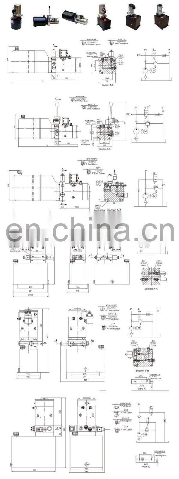 high efficient Hydraulic Power Unit Pack with 12 volt DC Motor