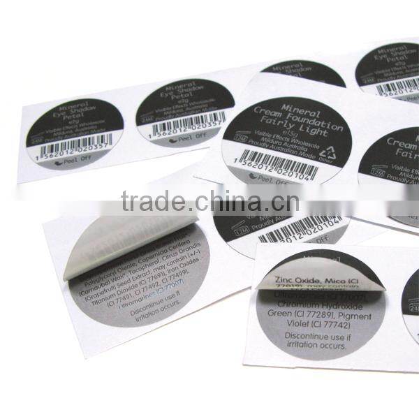 cosmetic fsc double layer label sticker