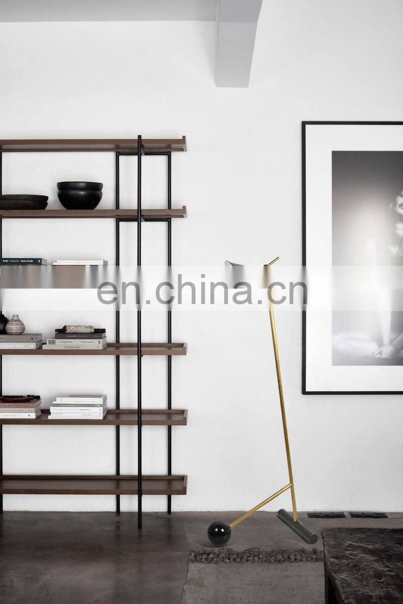 Modern Concise Black Marble Iron Decoration Daylight Floor Lamp