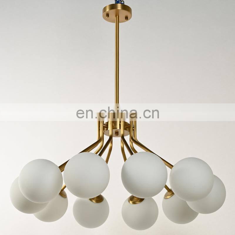 Nordic Design Moonshadow Living Room Pendant Modern Industrial Glass Ball Chandelier