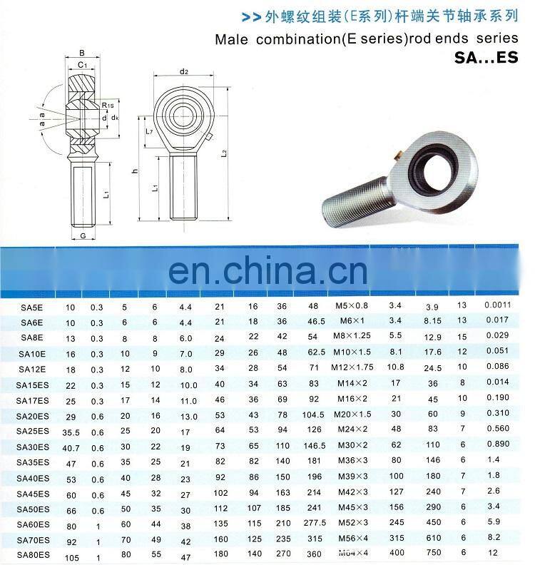 High Quality Wholesale Joint Kit Bearing External thread Ball Joint Spherical Rod End SA5