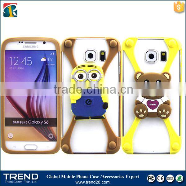 fit for 1~5 inches bear yellow monster universal silicon bumper case for iphone 6