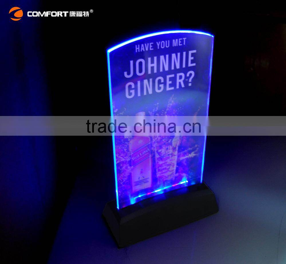 cheep led lighted outdoor plastic bar drink menu holder