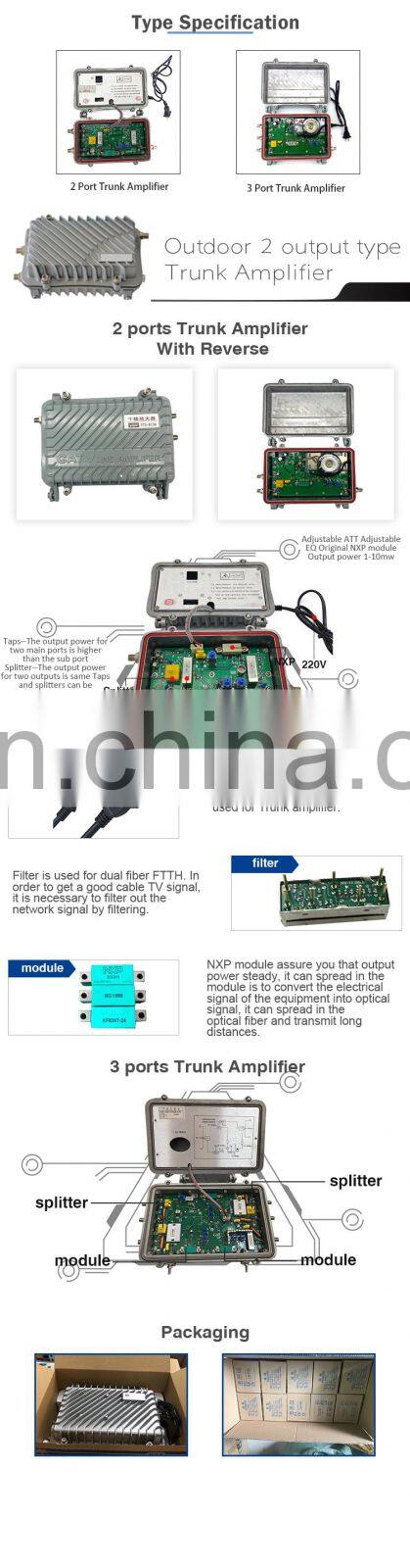 Outdoor 1550 Nm Catv Trunk Line Amplifier Sale Trunk Line Amplifier