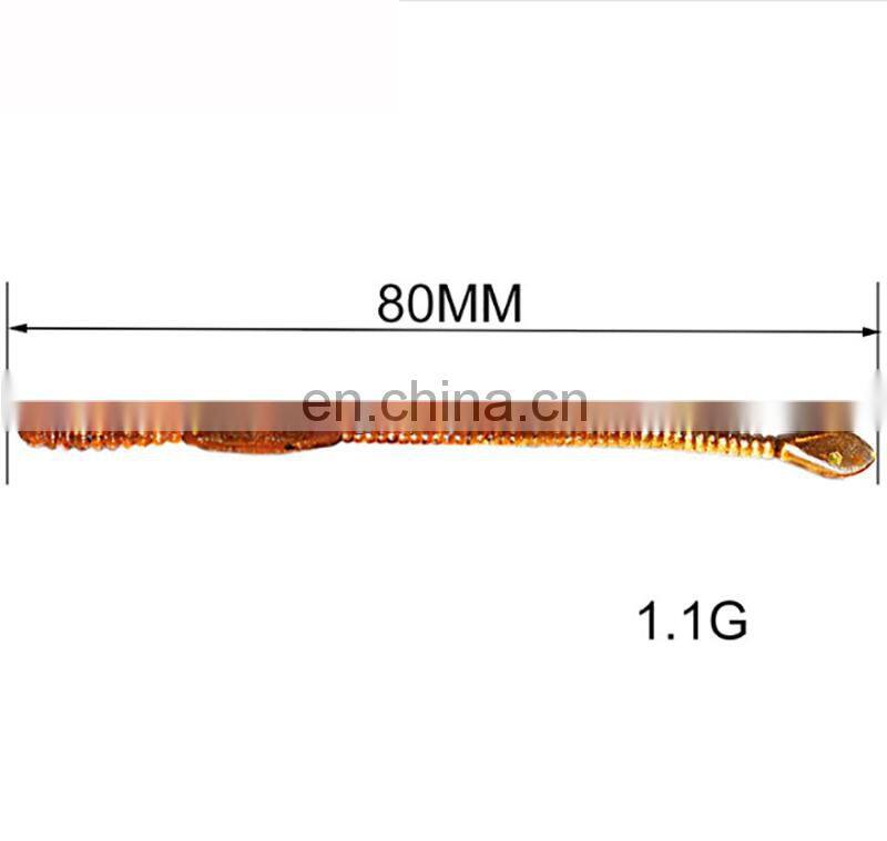 12pcs/lot 80mm 1.1g Simulation Fishing Earthworms Artificial Bait Worms Lifelike Brown Earthworm Fish Lure