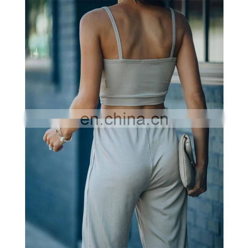 Manufacturer customized LOGO new women's short sling with trousers sports and leisure two-piece suit