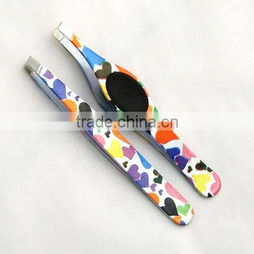 Professional Eyebrow Tweezers Silicon Grips Various Colors