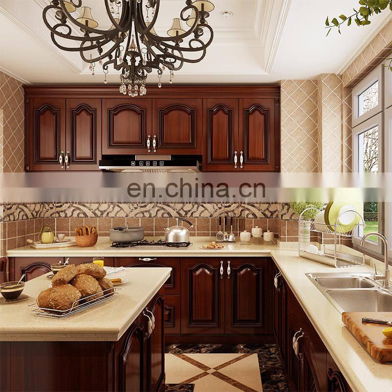 American Standard Household Design Classic Brown Wooden Kitchen Cabinet