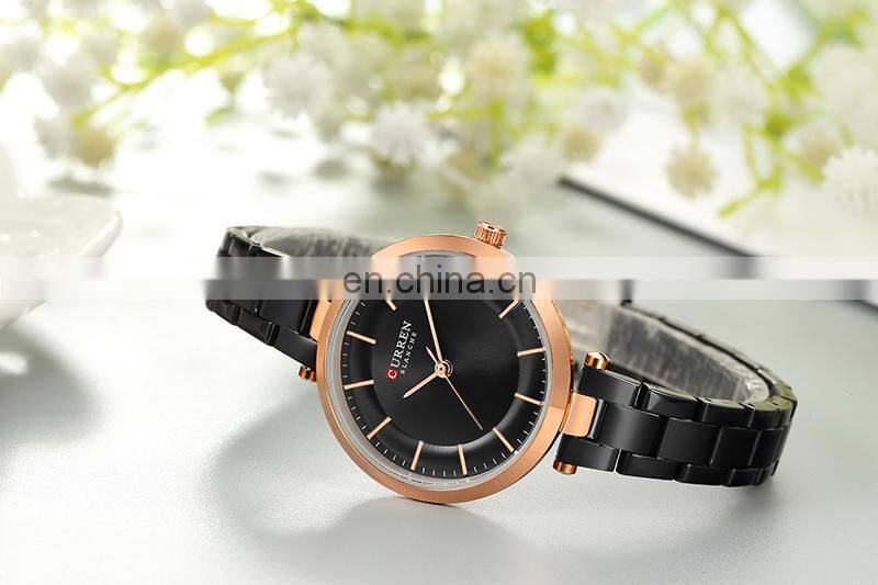 CURREN 9054 Women Ultra Thin Dial Elegant Watches Business Quartz Stainless Steel Simple Bracelet Wristwatch