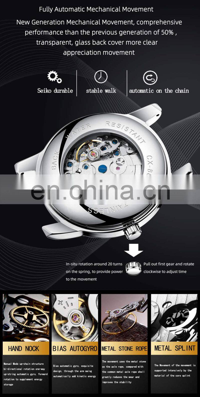 CHENXI 8842 Mechanical watches for man fashion Business Sports Wristwatches Male watches automatic watches men