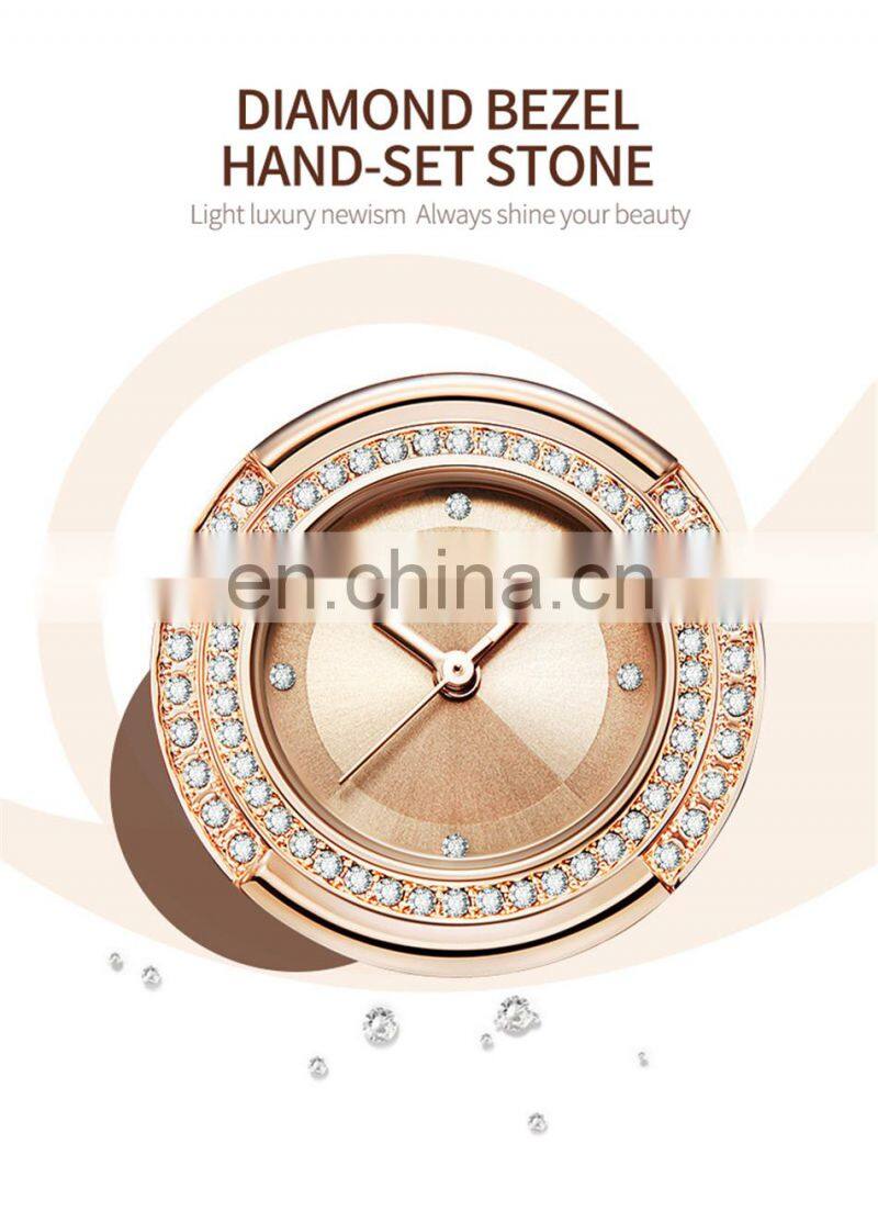 SINOBI Girls Leather Wristwatch S9841G Woman Gorgeous Watches OEM ODM Custom Logo Lady Watch Dazzling Hand Watch