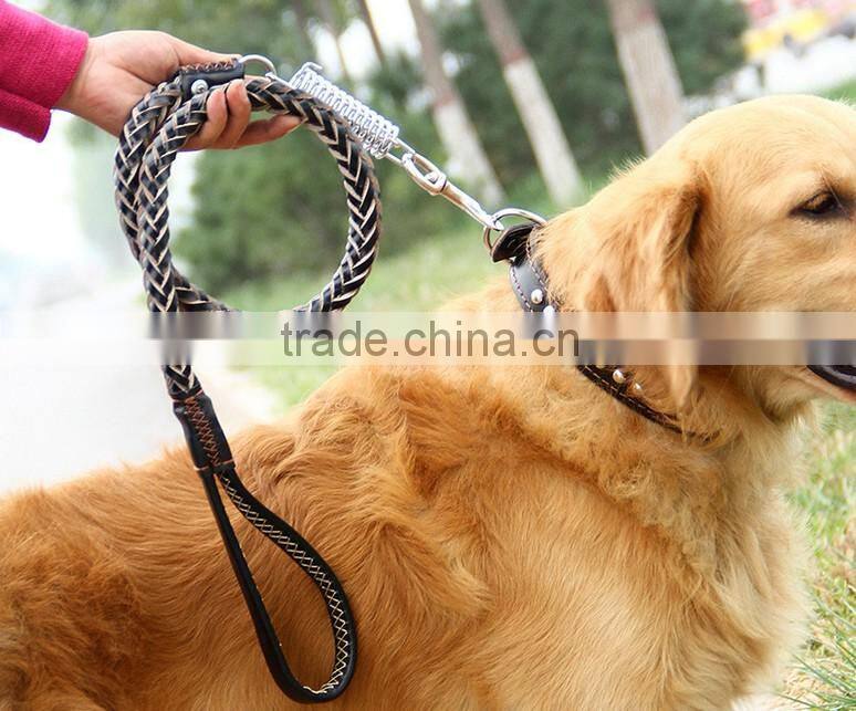 manufacturer supply high quality leather pet leash lead big dog