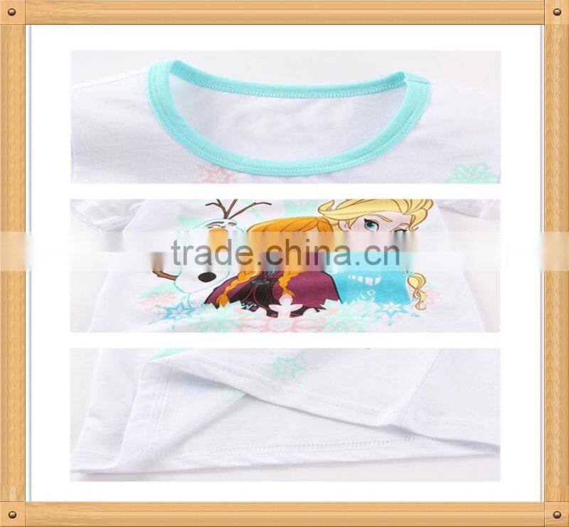 2016 Wholesale Children's Boutique Clothing For Baby Summer Sets With Cartoon Tu Printing