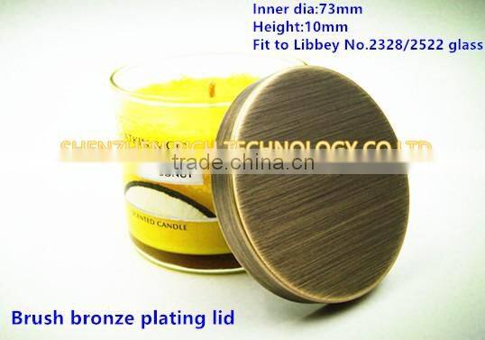 74mm Brush nickle plating candle lid