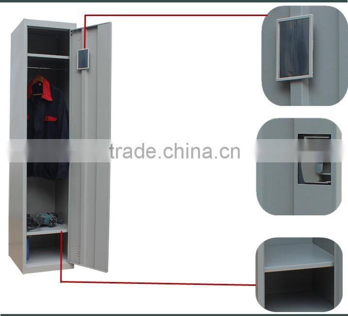 Modern Appearance Bedroom Furniture Single Door Metal Wardrobe Cabinets