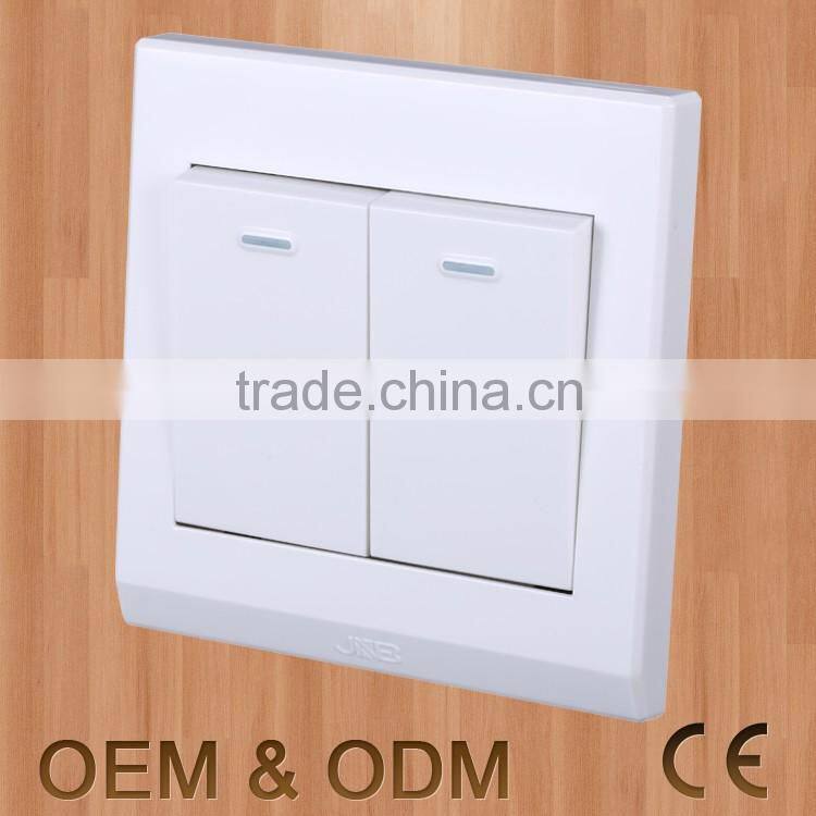 China make hight quality two gang one way two way big button gang switch with fruorescent indicator