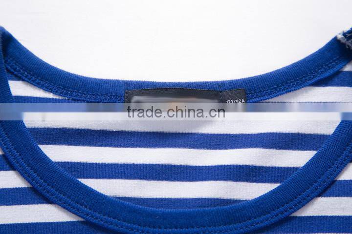 custom round O neck long sleeves stripe t shirt