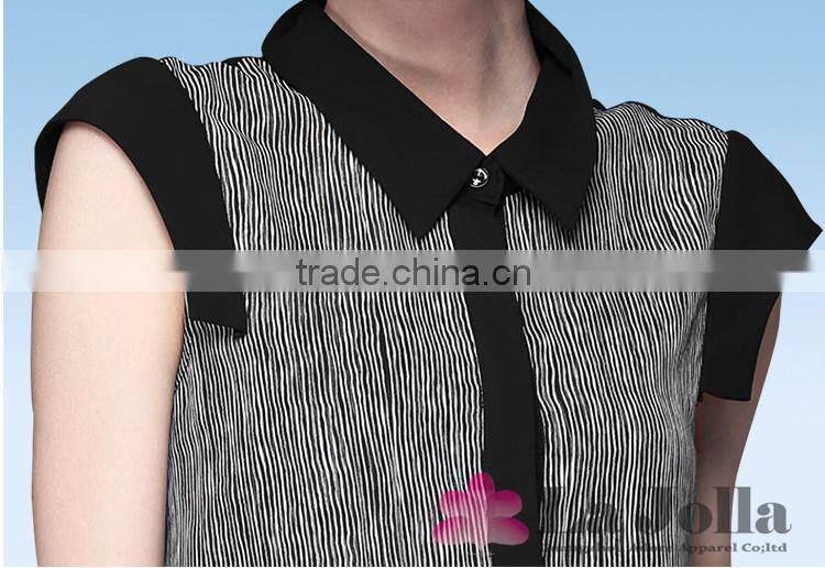 Summer Lastest Stripes Short Sleeves Chiffon T-shirt 099