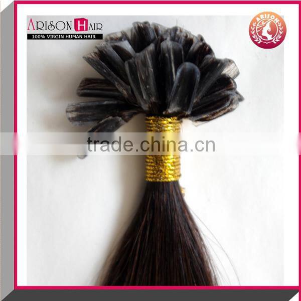 New coming high quality brazilian virgin V tip hair extension human hair extension