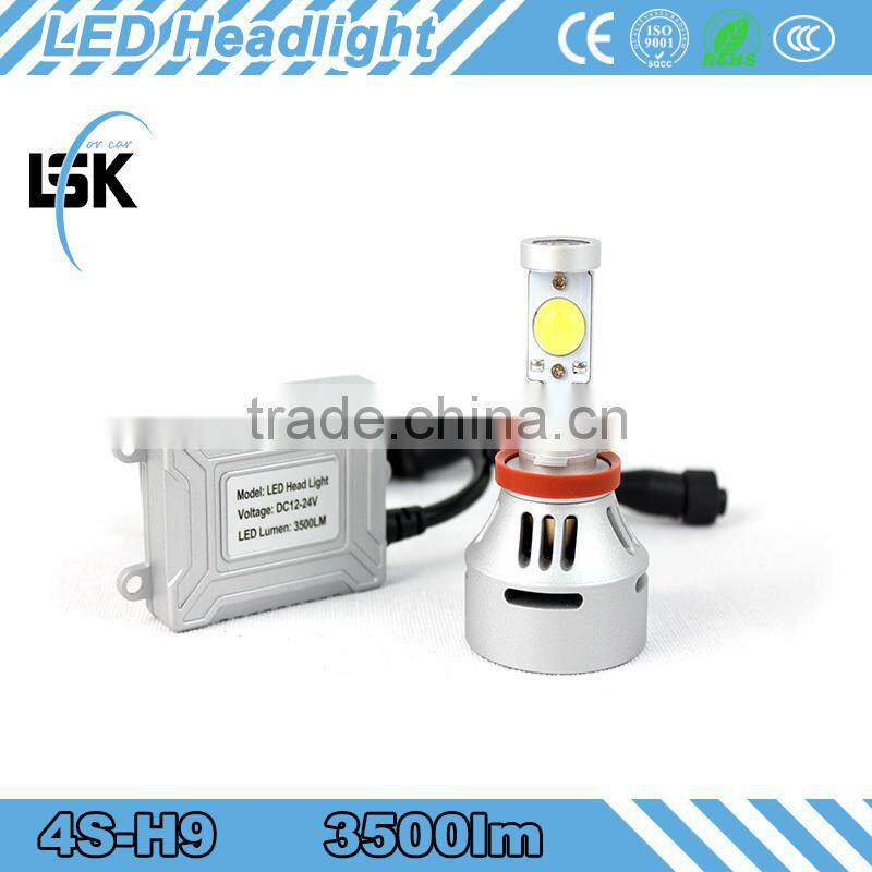 LANSEKO powerful OEM 4s led headlight 12v 24v 35w h9 waterproof led headlamp for all cars