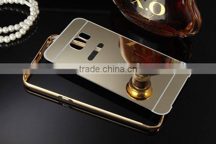 For samsung s6 edge plus bumper case with mirror back,gold aluminium bumper case For samsung galaxy s6 edge plus