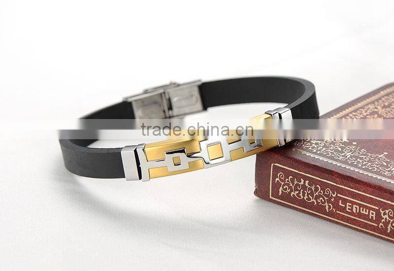 New style cheap bracelet silicone bracelet with magnetic stainless clasp