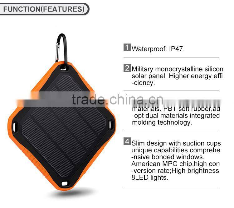 2015 new waterproof solar charger, super fireproof solar charger
