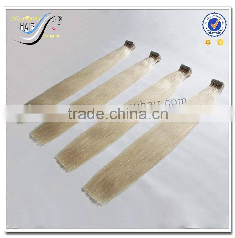 Wholesale top quality blonde tape in hair extensions 100% remy human hair