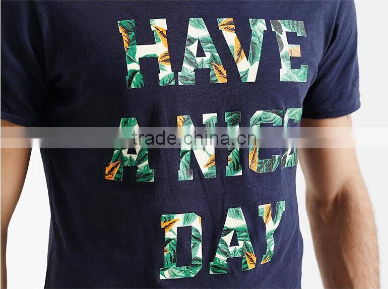 fashion slub jersey t shirt with printed for men
