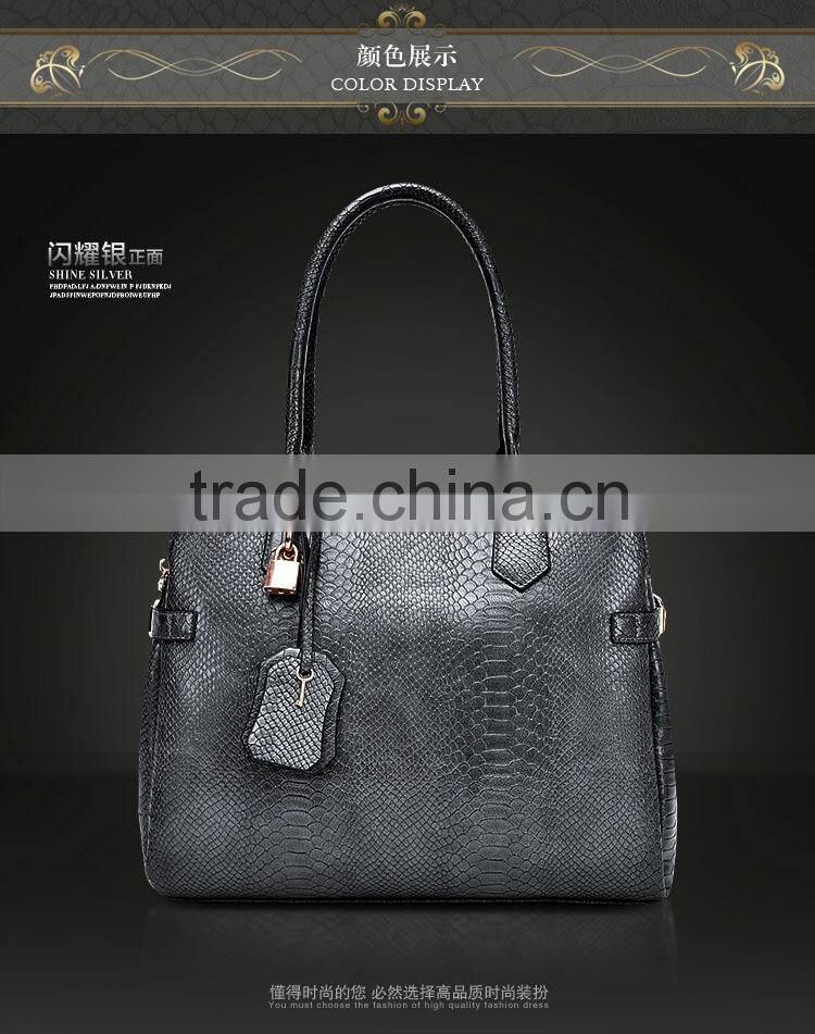 2016 style european branded snake skin handbag fashion women bag