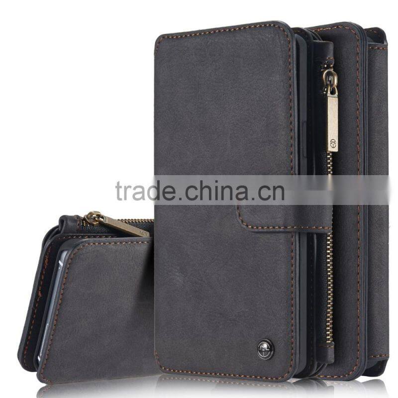 Caseme PU leather case with zipper wallet bag for Samsung NOTE5 multiple card slot stand flip case for NOTE5