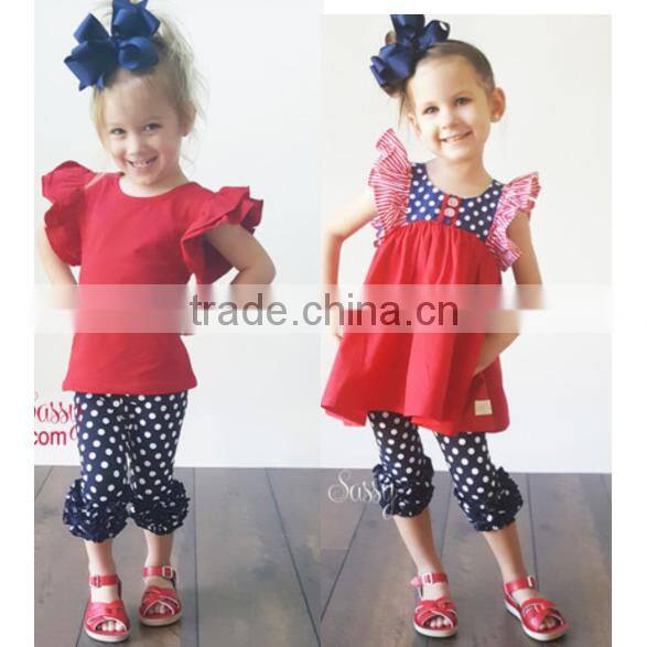 Pearl dress set for baby girls Independent day clothes 4th of july patriotic outfits kid ruffle clothes
