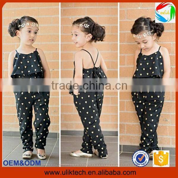 2016 Factory new arrival summer child clothes for fashion girls overall baby clothing set wholesale kids clothes (ulik-GC079)