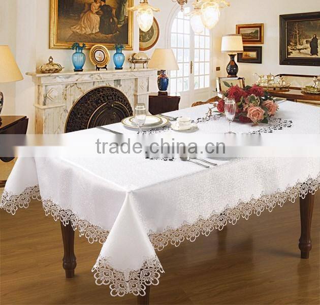 2016 fashionable polyester white wedding table cloth