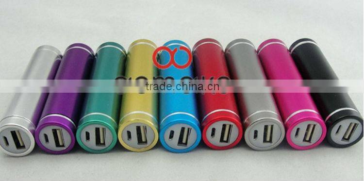 2200mah portable lipstick/cylinder shape power bank for iphone 5, Samsung, mobile phone