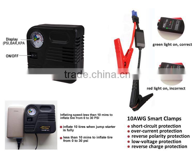 SUNPOW jump starter 8,000mAh super power bank portable 12V car battery charger jump starter