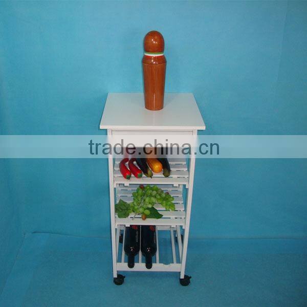 MDF Kitchen Cart with Drawer and Wheels