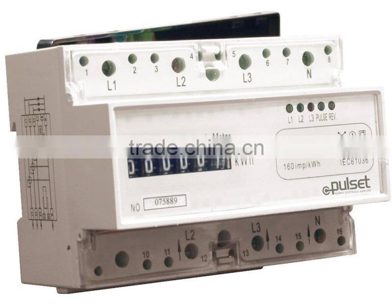 three phase din rail type multifunction energy meter/kWh meter
