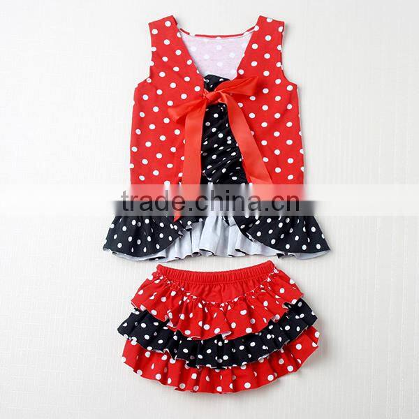 cotton red white polka dots swing top summer clothes baby bloomers baby underwear wholesale