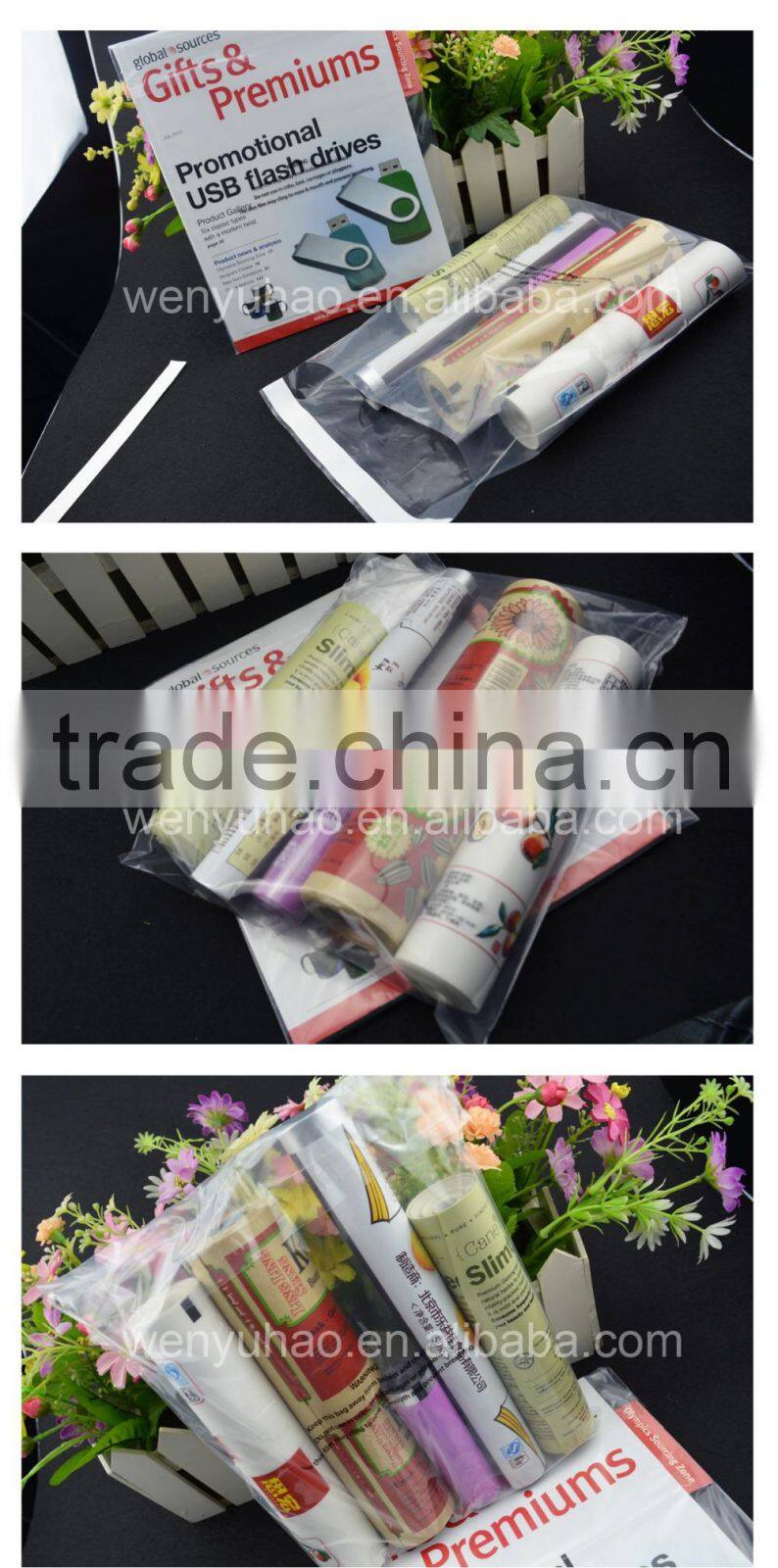 self adhesive sealed plastic bag , Resealable plastic clear bags