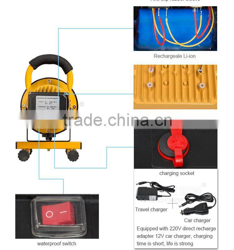 Aluminum portable waterproof bridgelux cob 10w outdoor led flood light