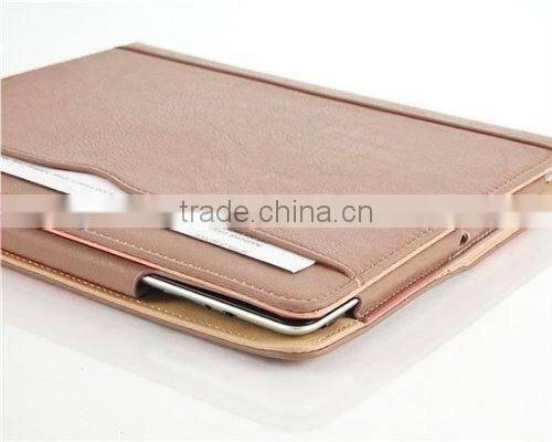 TAN LEATHER CASE FOR IPAD AIR 2,SMART LEATHER CASE FOR APPLE iPAD AIR 2 WITH SLEEP WAKE