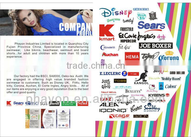 2014 Customized cartoon print boy's swim short , swim trunks ,boy board short