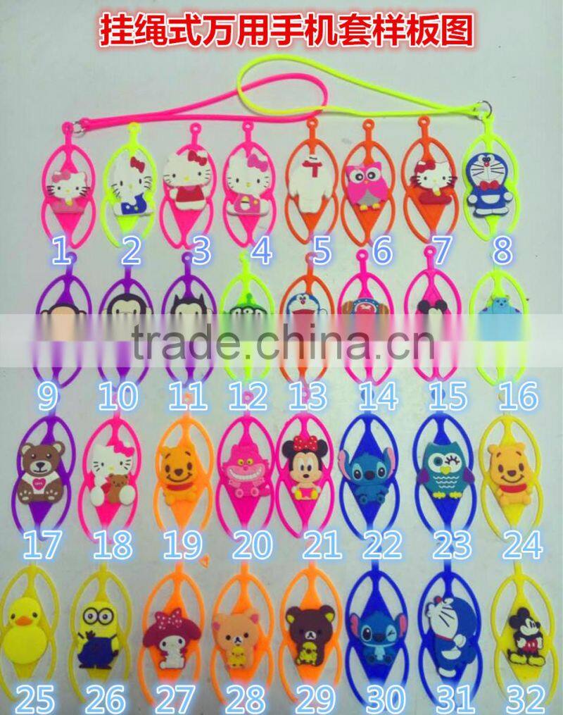 Hot Selling Universal Silicone Hang Rope Phone Cases Covers With Lanyard