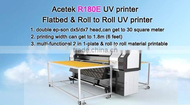 acetek R180E DX7 optional 1.8m*3.2m CMYK+White Cheap uv color printer