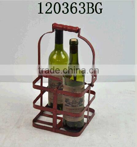 Rustic Gift Wine Rack Storage Organizer Stand Metal Wine Bottle Holder