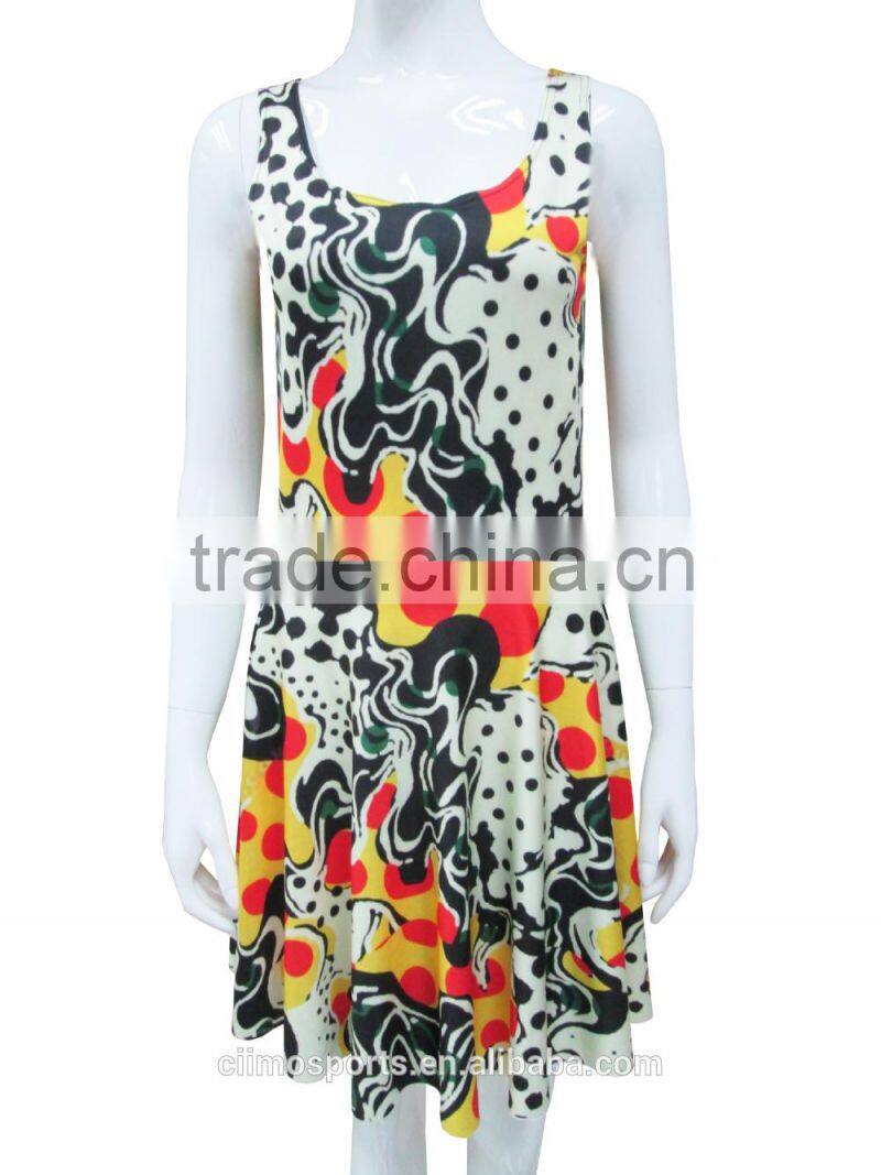 fancy dresses for lady sublimation print dresses