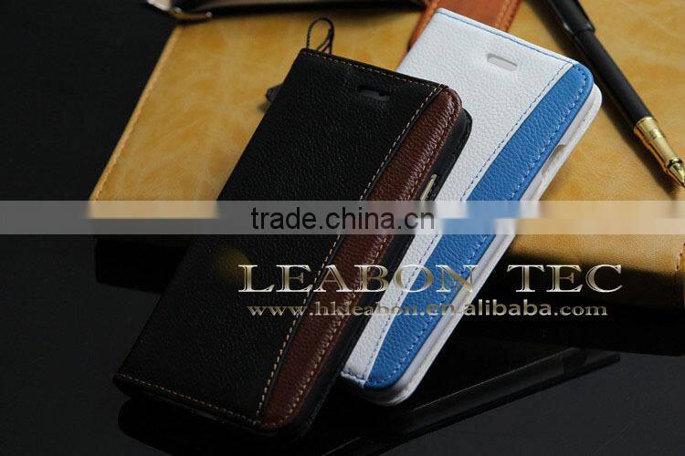 Wholesale new hot selling For iPhone 6 plus real leather case nice price made in China